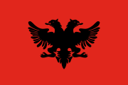 red, black two-headed eagle