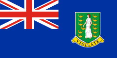 blue British ensign, coat of arms