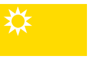 yellow, white sun, white border