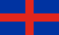 blue, red cross