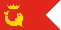 red swallowtail, yellow fish under a yellow crown