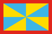yellow-blue pinwheel, red outline
