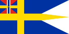 blue, yellow nordic cross, Sweden-Norway union mark, swallowtail cut